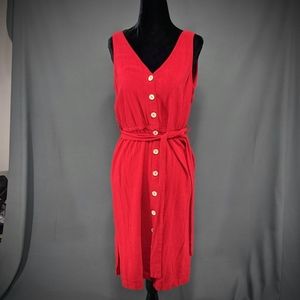 Universal Thread Red Wrap Dress with Buttons